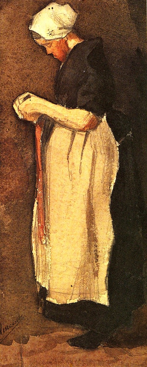 Young Fisherwoman From Scheveningen, Standing: Facing Left, , Vincent van Gogh