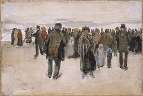 Beach at Scheveningen / People Strolling on the Beach, 1882, Vincent van Gogh