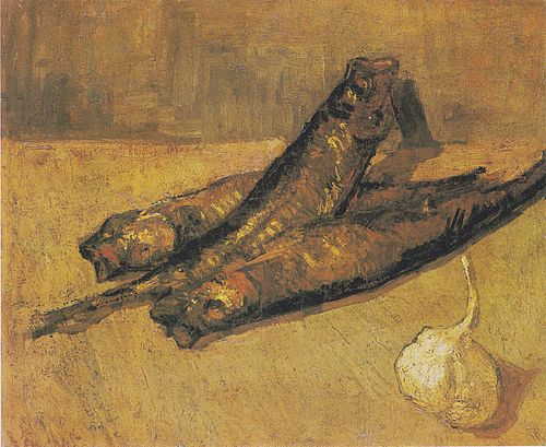 Still life with buckling and garlic-onion, 1887, Vincent van Gogh
