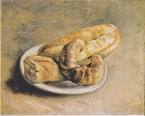 Still life, plate with bread, 1887, Vincent van Gogh