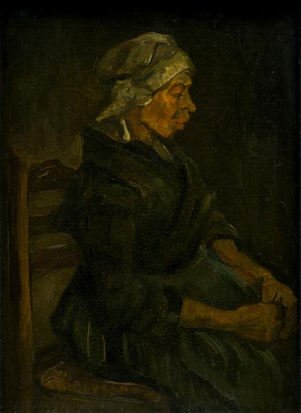 Peasant Woman, Seated with White Cap, 1885, Vincent van Gogh