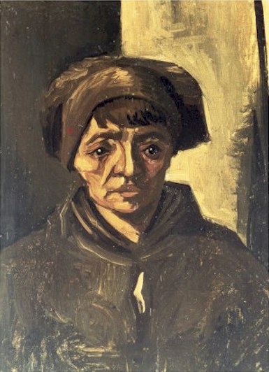 Head of a Peasant Woman with Dark Cap, 1884, Vincent van Gogh