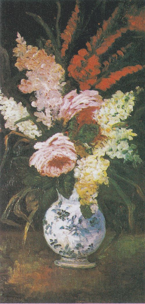 Vase with Gladioli and Lilac, 1886, Vincent van Gogh