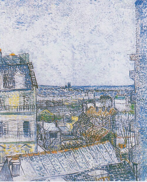 Vue de la chambre de l'artiste, rue Lepic, 1887, Vincent van Gogh