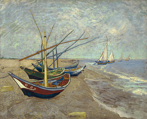 Barques aux Saintes-Maries, 1888, Vincent van Gogh