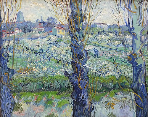 View of Arles, Flowering Orchards, 1889, Vincent van Gogh