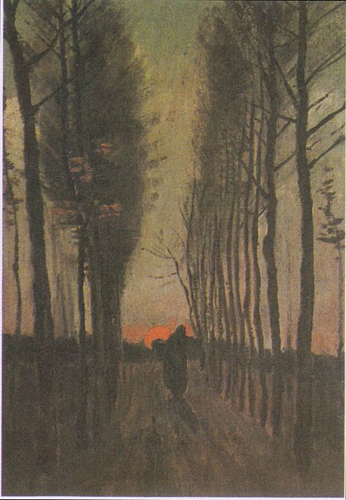 Avenue des peupliers au coucher du soleil, 1884, Vincent van Gogh