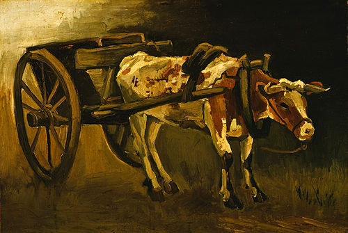 Cart with Red and White Ox, 1884, Vincent van Gogh