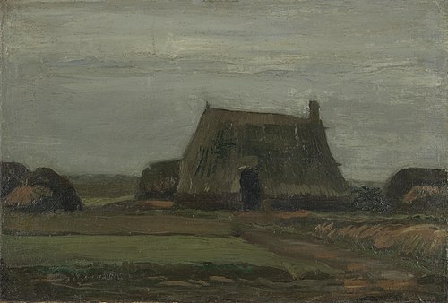 Farm with Stacks of Peat, 1883, Vincent van Gogh