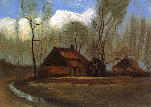 Farmhouse Among Trees, 1883, Vincent van Gogh