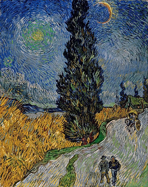 Route avec un cyprès et une étoile, 1890, Vincent van Gogh