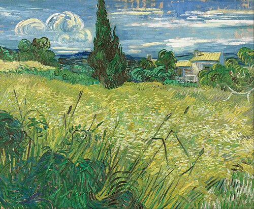 Le Champ de blé vert avec cyprès, 1889, Vincent van Gogh