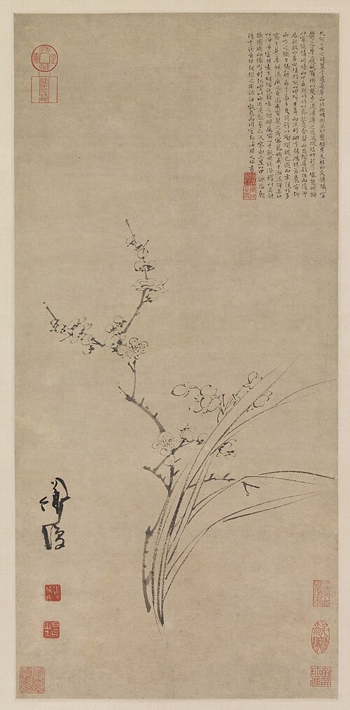 Narcissus and Plum Blossoms (Meihua shuixian tu 梅花水仙圖), , Chen Chun