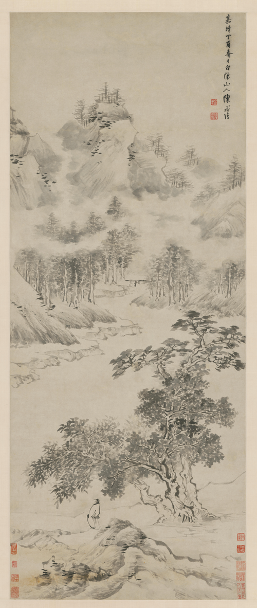 墨笔山水图, , Chen Chun
