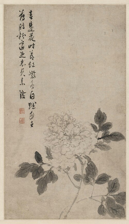 陈道复牡丹花卉图轴, , Chen Chun
