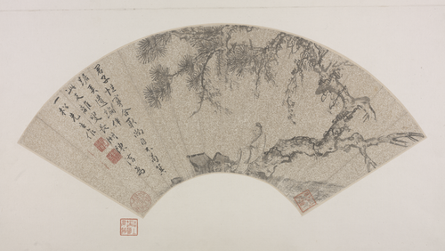 陈淳松荫高士扇面, , Chen Chun