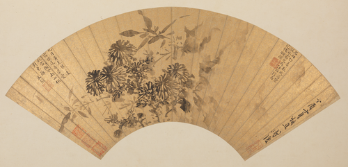 陈淳竹菊图扇, , Chen Chun