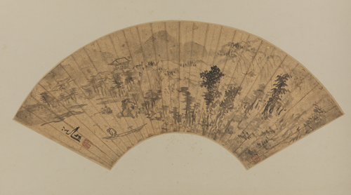 陈淳山水扇页, , Chen Chun