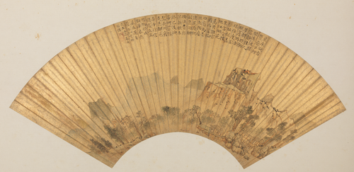 陈淳溪艇玩月扇页, , Chen Chun