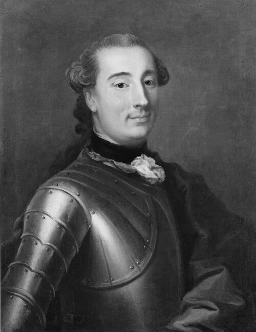 Fredrik Ulrik Cronhielm of Flosta (1731-1769), count, captain, married to Amalia Hindrietta Cornelia, 1761, Carl Fredrich Brander