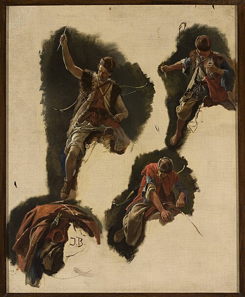 Studies of figures for the painting “Tartars’ flight”, 1863, Józef Brandt