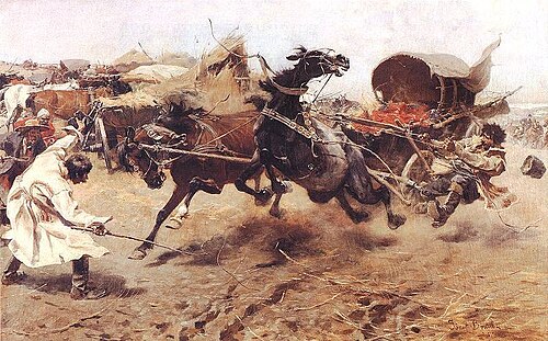 Horses bolted., 1885, Józef Brandt