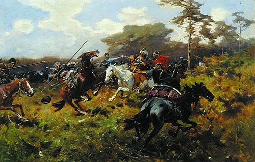 Battle against Tatars, 1890, Józef Brandt