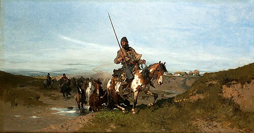 L'Écurie de la steppe., 1876, Józef Brandt