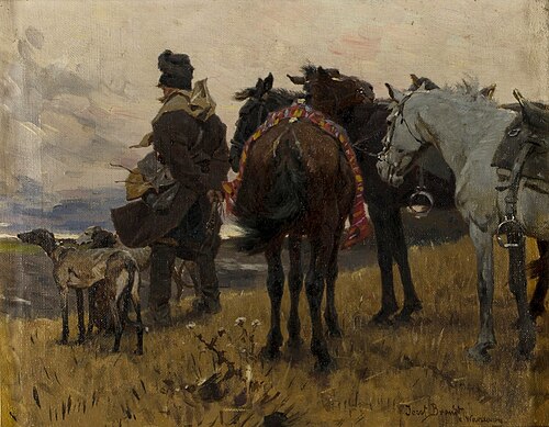 Odpoczynek w stepie (Stójka), 1882, Józef Brandt