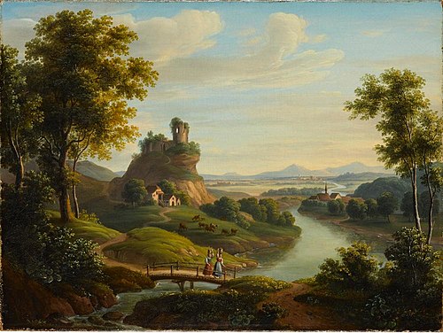 Abendlandschaft, 1850, Emilie von Hartmann