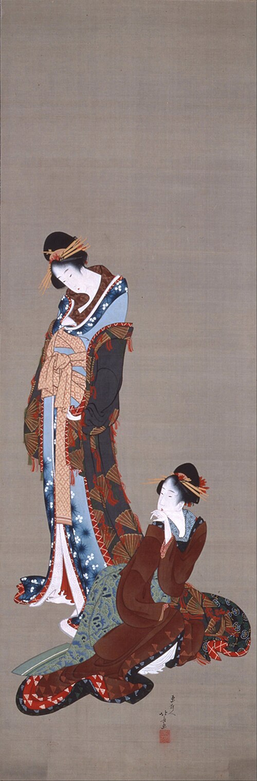 Two Beauties, , Hokusai