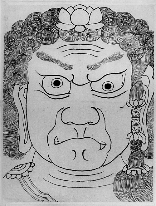 Mask of Fudō Myōō, 1799, Katsushika Hokusai