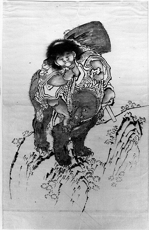 Sakata Kintoki Riding on Bear's Back, 1804, Katsushika Hokusai
