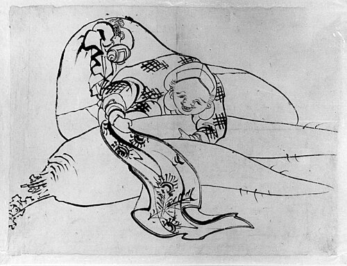 Daikoku (God of Luck) with Radish, 1804, Hokusai