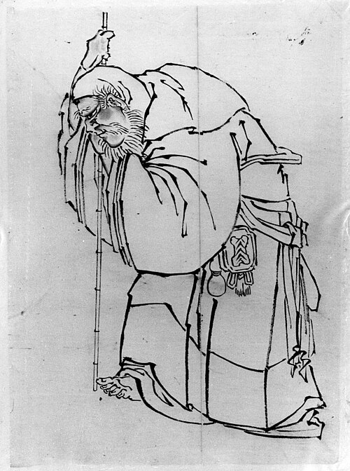 Hermit with a Staff, 1804, Hokusai
