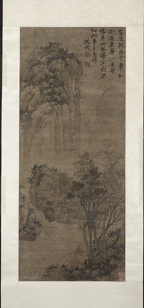 Scholar and Waterfall, in Ming style, , Shen Zhou