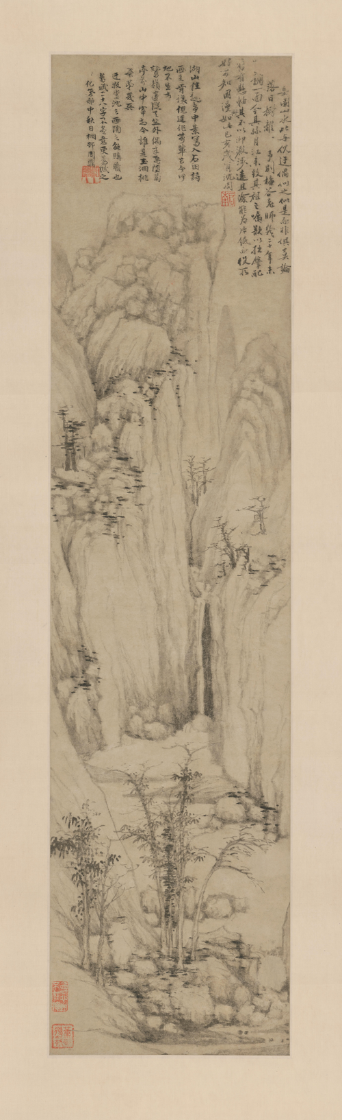 沈周仿倪山水轴, , Shen Zhou