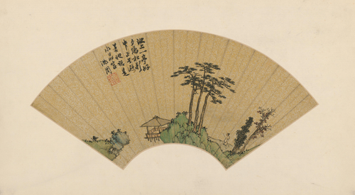 沈周江亭避暑图扇页, , Shen Zhou
