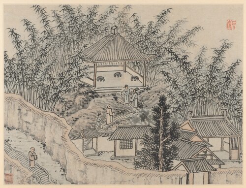 Bamboo Pavilion, Tiger Hill, from Twelve Views of Tiger Hill, Suzhou, 1500, Shen Zhou