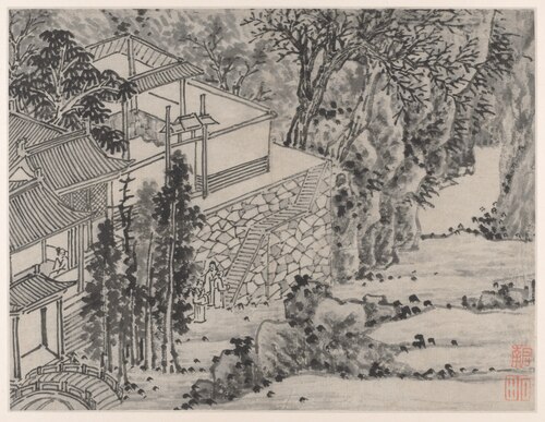 The Enlightened Stone Retreat, from Twelve Views of Tiger Hill, Suzhou, 1500, Shen Zhou