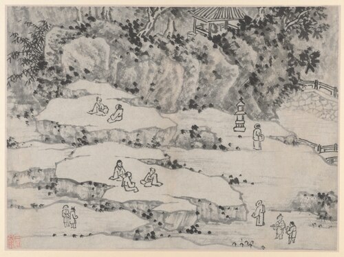 The Nodding Stone Terrace, Tiger Hill, and the Thousand-Man Seat, from Twelve Views of Tiger Hill, S, 1500, Shen Zhou