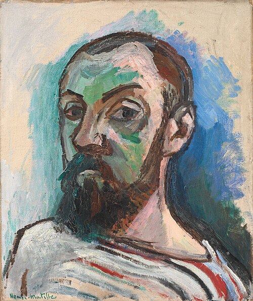 Self-Portrait in a Striped T-shirt, 1906, Henri Matisse