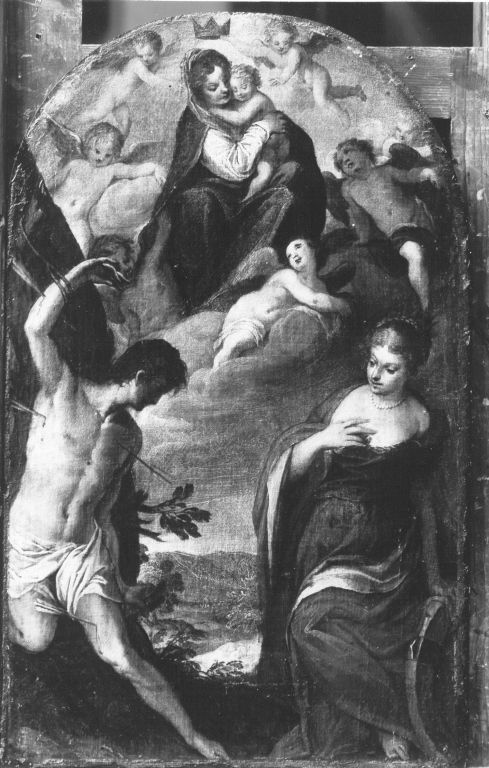 Maria mit Kind und den hll. Sebastian und Katharina (zugeschrieben), 1594, Hans Rottenhammer
