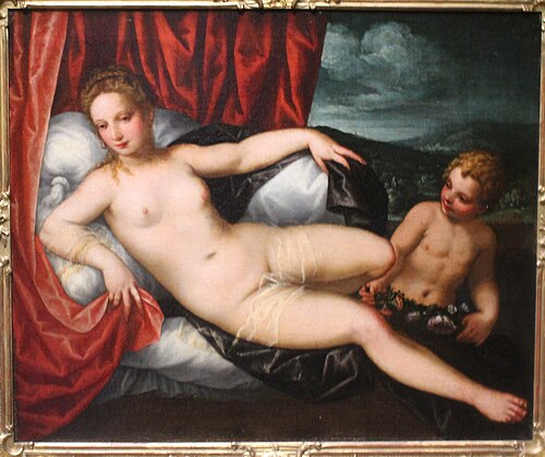 Resting Venus with Cupid, 1620, Hans Rottenhammer