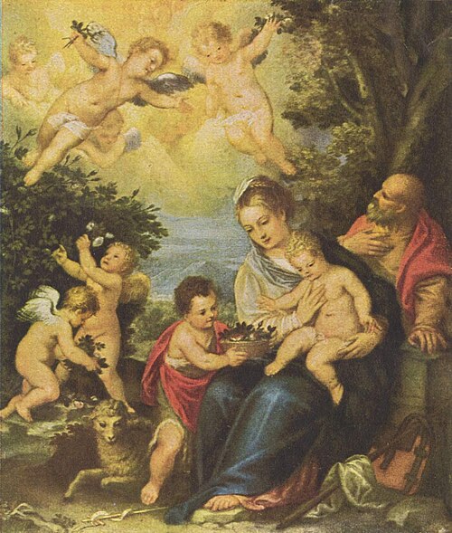 The Holy Family with Child St. John, 1605, Hans Rottenhammer