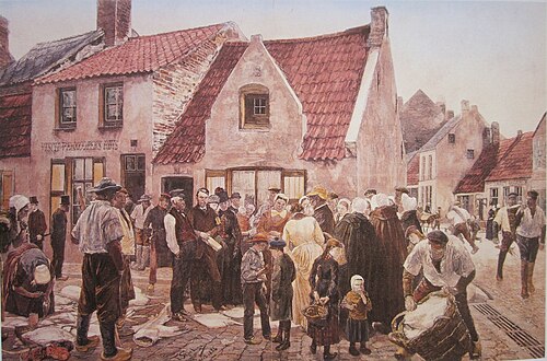 The Fish Market at Blankenberge, 1886, Franz Skarbina