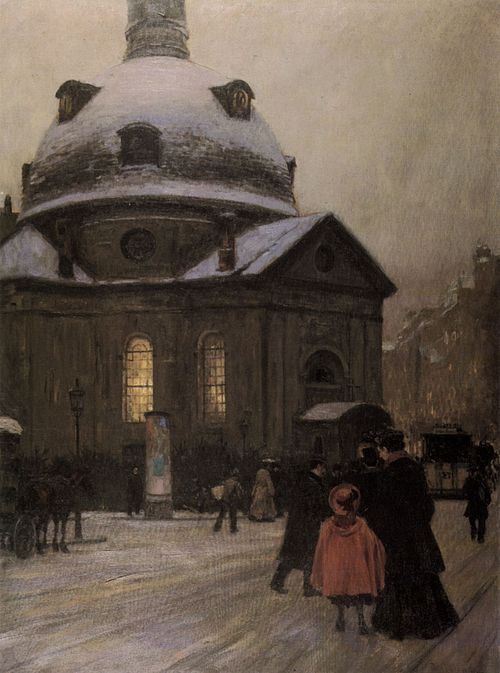 Bohemian Church on Christmas Eve, 1903, Franz Skarbina