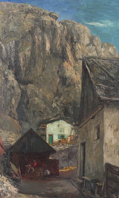 Forge in front the House without Roof, 1910, Franz Skarbina