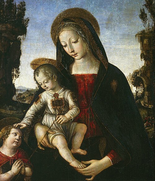 Madonna and Child with St. John the Baptist, 1490, Pinturicchio