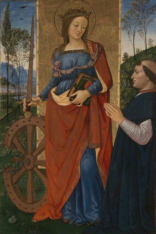 Saint Catherine of Alexandria with a Donor, 1490, Pinturicchio